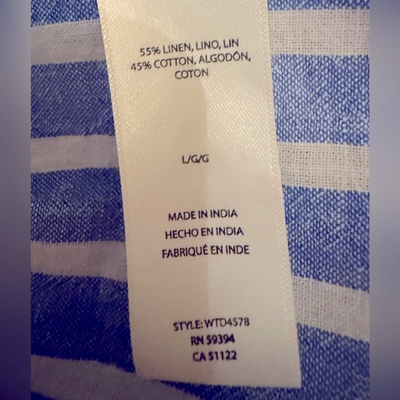 Beachlunchlounge-Women's Flutter Sleeve Button Front Linen Dress-EUC - Picture 11 of 13